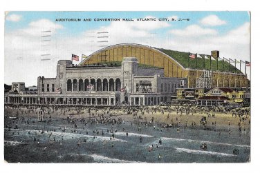 Auditorium Convention Hall Atlantic City NJ Vintage E C Kropp Postcard