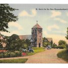 ME Kennebunkport Maine St Ann by the Sea Church Vintage 1941 Tichnor LInen Postcard