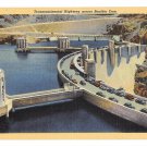 NV Transcontinental Highway Across Boulder Dam Lake Mead Nevada Vintage Linen Postcard