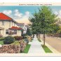 Beautiful Residences Tree Lined Walk US Small Town View Vintage Linen Postcard