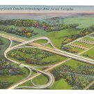 NJ Turnpike Woodbury South Camden Interchange Aerial View Vintage HOJO Linen Postcard