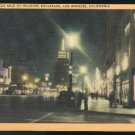 Wilshire Boulevard at Night The Miracle Mile Los Angeles CA Vintage LinenPostcard Wilshire Boulevard at Night The Miracle Mile Los Angeles CA Vintage LinenPostcard