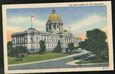 St Paul Minnesota Minnesota The State Capitol  Vintage Curteich Linen Postcard