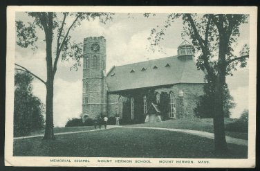 Massachusetts Memorial Chapel Mount Hermon School  MA Albertype Postcard 1942