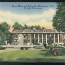 New Yoek Bestor Plaza and Colonnade Chautauqua NY ca 1947 Curteich Linen Postcard New Yoek Bestor Plaza and Colonnade Chautauqua NY ca 1947 Curteich Linen Postcard