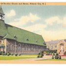 Atlantic City NJ Our Lady Star of the Sea Church Vintage Tichnor Linen New Jresey Postcard Atlantic City NJ Our Lady Star of the Sea Church Vintage Tichnor Linen New Jresey Postcard