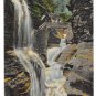 Rainbow Falls Watkins Glen NY Finger Lake Region Waterfall Vintage Linen Postcard