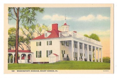 VA George Washingtons Mansion Mount Vernon Vintage B S Reynolds Linen Postcard