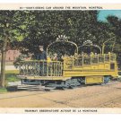 Montreal Canada Sight Seeing Car Around The Mountain Tramway Vintage Postcard