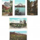Union Pacific Railroad Pictorial Postcards 5 Differemt CA WY UT includ National Parks