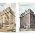 New York Ambasador Hotel Belvedere Hotel Baltimore MD 2 Vintage Postcards