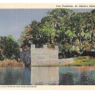 GA St Simons Island Fort Frederica Vintage Curteich Postcard