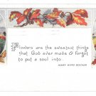 Henry Ward Beecher Christianity Flowers God forgot to give a soul Vntg Postcard