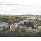 Canada St John New Brunswick Bridge and Falls Vintage Valentine Black Postcard