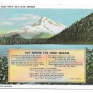 Oregon Lost Lake Mt Hood Arthur Chapman Western Poem Vintage Postcard