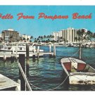 Hello from Pompano Beach Florida Inland Water Way Boats Vintage Greetings Postcard Hello from Pompano Beach Florida Inland Water Way Boats Vintage Greetings Postcard