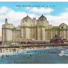 Atlantic City NJ Hotel Traymore Bathers Beach Vintage E C Kropp Linen Postcard
