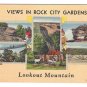 Lookout Mountain Rock City Gardens Multiview TN GA 2 Vintage Linen Postcards