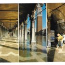Italy Venice Multiview Procuratue HIgh Water Mark S Marco Square Vtg 4X6 Postcard