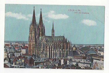 Germany Cologne Koln Coln Cathedral Dom mit Umgebung Vintage Postcard c 1910