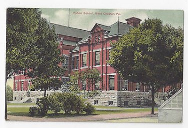 West Chester PA Public School Vintage A Henry American News Newvochrome Postcard
