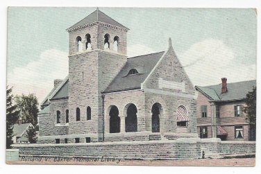 Rutland VT Baxter Memorial Library Leighton ca 1910 Vintage Vermont Postcard