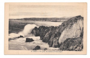 France Nice Roba Capeu Prise des Rochers Sea Rocks Vintage X Goutagny Postcard