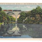 Brandywine River B&O and Augustine Bridges Traom Wilmiington DE 1943 Linen Postcard