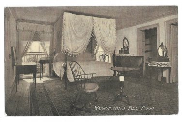 VA Mount Vernon Martha Washingtons Bedroom Vintage Almours Securities Postcard