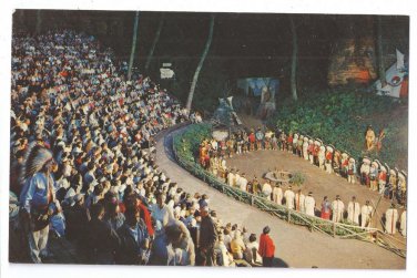 Stand Rock Opening Prayer Indian Ceremony Wisconsin Dell Vintage Postcard