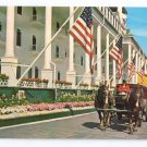 MI Michigan Grand Hotel Mackinac Island Horse Drawn Tour Bus Flags Front Drive