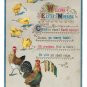 Welcome Easter Morning Embossed Rooster Hen Chicks Vintage Postcard