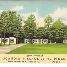 Scandia Village in the Pines US Route 1 Motel Raleigh NC Vintage AAA Postcard