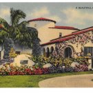 A Beautiful Florida Home Vintage G W Romer Photo Linen Postcard