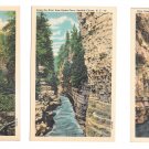 Adirondack Mountains Ausable River Chasm NY 3 Different Views 77 79 83 Linen Postcards
