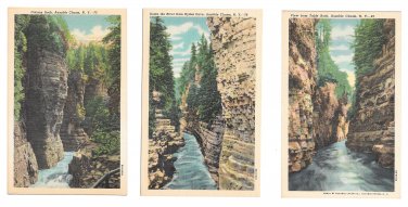 Adirondack Mountains Ausable River Chasm NY 3 Different Views 77 79 83 Linen Postcards