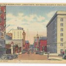 Portland OR Broadway from Madison Looking North New Federal Building Vintage Linen PC