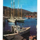 Windjammer Cruisers Sailing Boats at Anchor Maine Coastal Harbor Vintage Postcard