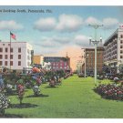Pensacola Florida Palafox Street Looking South Vintage linen Postcard Curteich