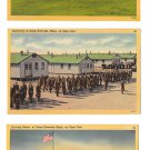 Camp Edwards Cape Cod MA Military Base 3 Vintage Postcards Evening Salute Inspection Bayonet Drill