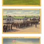 Camp Edwards Cape Cod MA Military Base 3 Vintage Postcards Evening Salute Inspection Bayonet Drill