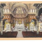 St Nicholas Roman Catholic Church Atlantic City NJ Interior Vintage Linen Postcard