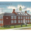 New High School Martinsville VA Vintage Linen Virginia Postcard New High School Martinsville VA Vintage Linen Virginia Postcard