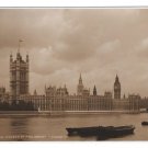 UK London Houses of Parliament Thames Vintage Sepia Judges Ltd Hastings Postcard