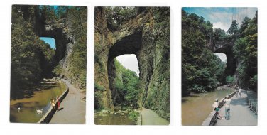 VA Natural Bridge Cedar Creek Trail Tourists 3 Vintage 1960s Virginia  Postccards