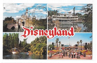 Disneyland CA 4 Views Multiview Postcard Magic Kingdom Posted 1970