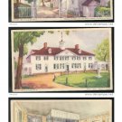 Mount Vernon VA 3 views from Mayfield  Dalrymple Watercolors 1934 Postcards