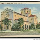 FL St Patrick's Roman Catholic Church Miami Beach Florida Linen Postcard 1942 Soldiers Free Mail FL St Patrick's Roman Catholic Church Miami Beach Florida Linen Postcard 1942 Soldiers Free Mail