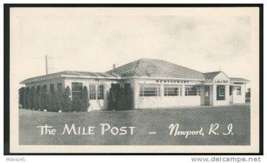 RI The Mile Post Restaurant Roadside Newport Rhode Island Postcard