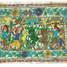 Mexico Reproduction Primitive Painting on Amate Paper Guerrero Vintage Postcard